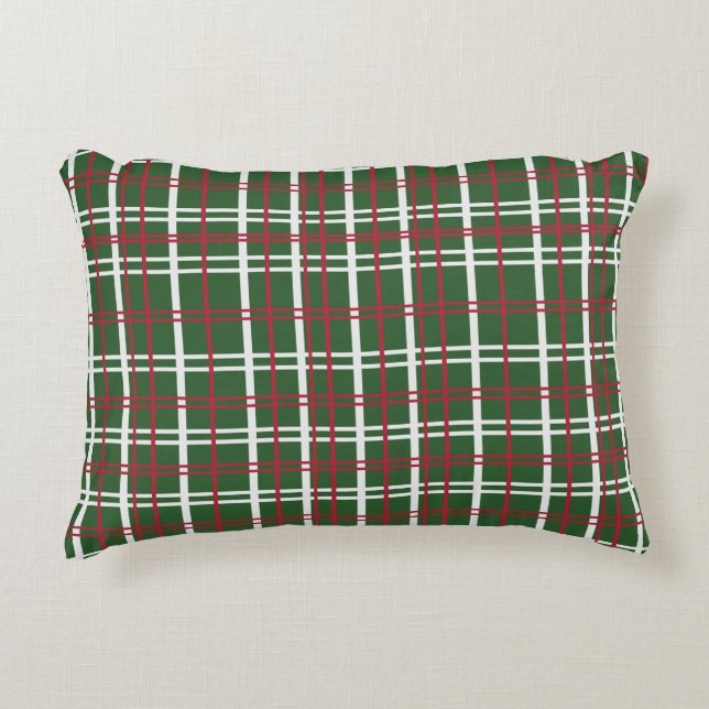 Almofada Decorativa Christmas Plaid Red, Green, White (Frente)