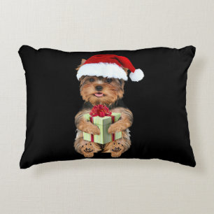 Almofada Decorativa Christmas Yorkie - Yorkshire Terrier Funny Dog