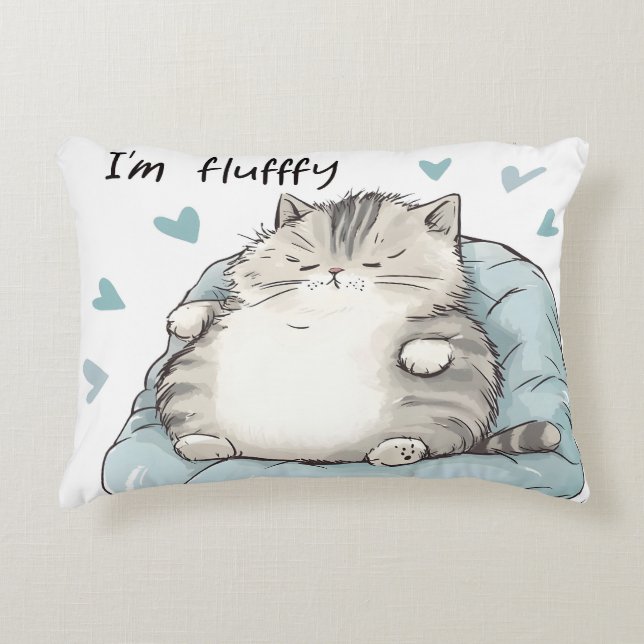 Almofada Decorativa Chubby Cat Chill Vibes (Frente)
