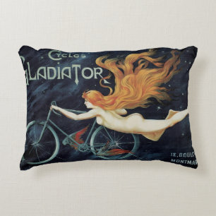 Almofada Decorativa Ciclos Gladiator, Arte Nova Vitoriana Vintage