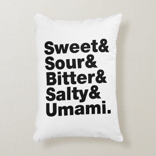 Almofada Decorativa Cinco gostos básicos (Frente(Vertical))