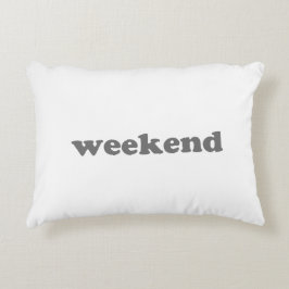 Almofada Decorativa Cinza branca final de semana moderna tipografia le