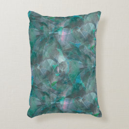 Almofada Decorativa Cinza esverdeado sobre gesso de parede inacabado