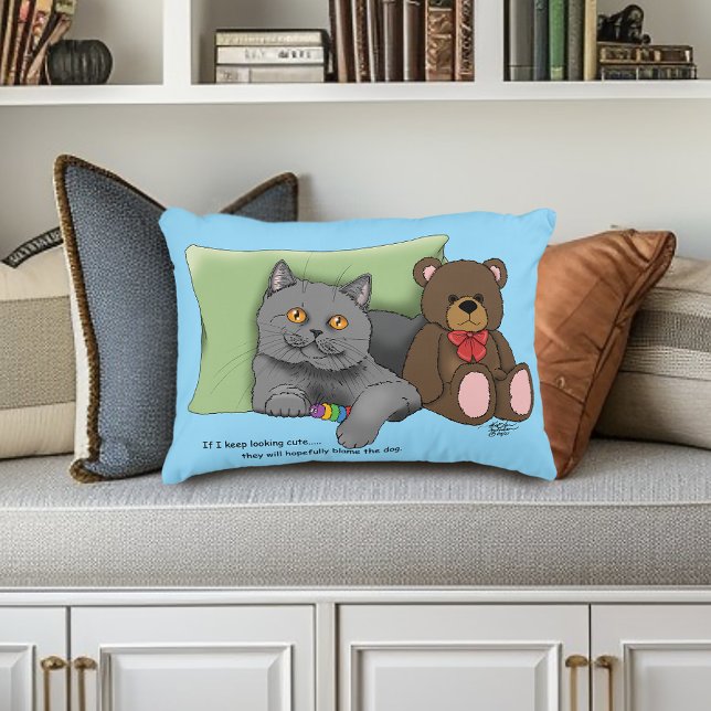 Almofada Decorativa Cinza Gato (Criador carregado)