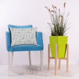 Almofada Decorativa Cinza mole padrão das folhas pretas Travesseiro de