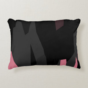 Almofada Decorativa cinza rosa e abstrato preto