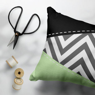 Almofada Decorativa Cinza Zigzag, Cinza Chevron, Zigzag Patterno, Casa