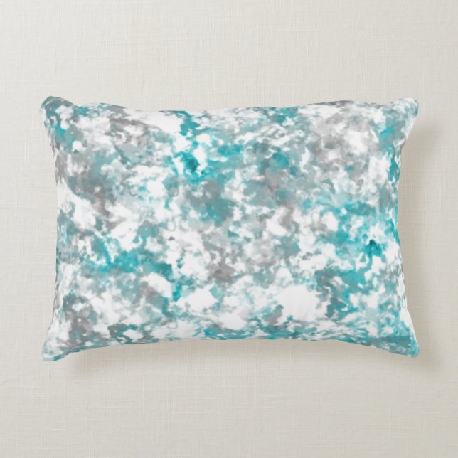 Almofada Decorativa Cinzas de tartaruga e textura de mármore branco (Frente)