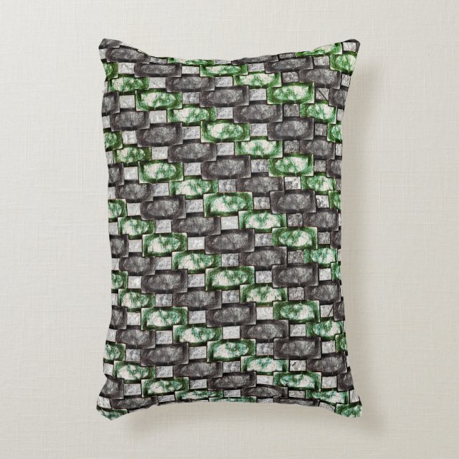 Almofada Decorativa Cinzas esculpidas e manchadas, em pedaços retangul (Frente(Vertical))