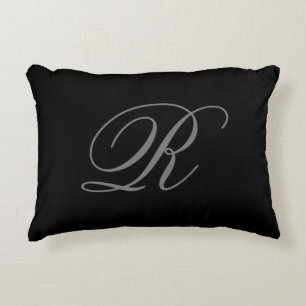 Almofada Decorativa Cinzas Negras Simples Adicionar Monograma Inicial
