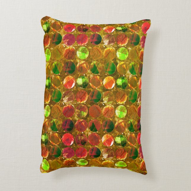 Almofada Decorativa Círculo de textura em laranja bruto (Verso(Vertical))