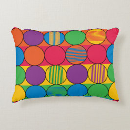 Almofada Decorativa Círculos e faixas coloridas