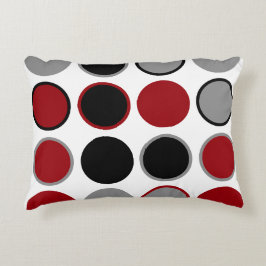 Almofada Decorativa Círculos vermelho, preto e Cinza