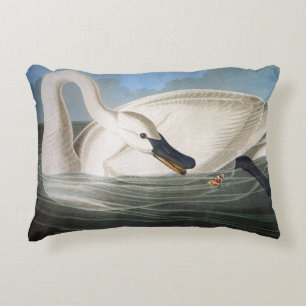 Almofada Decorativa Cisne de trompetista por John James Audubon