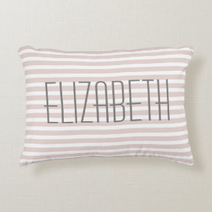 Almofada Decorativa Citação de Nome Personalizado Rosa Pálido com Esti