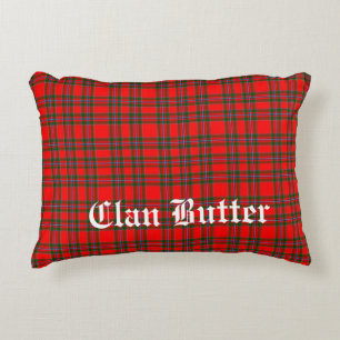 Almofada Decorativa Clã Butter Tartan e texto personalizado