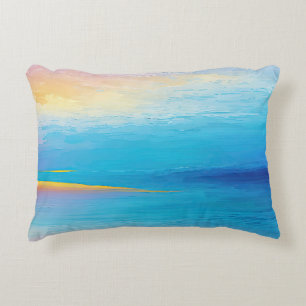 Almofada Decorativa "Clachanray" Wide Pink e Blue Landscape Seascape