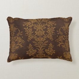 Almofada Decorativa Classic Brown Gold Ornament, Vintage
