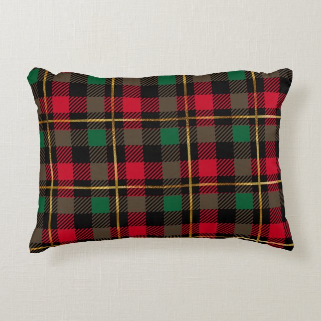 Almofada Decorativa Classic Holiday Plaid – Cozy Christmas Pillow  (Frente)