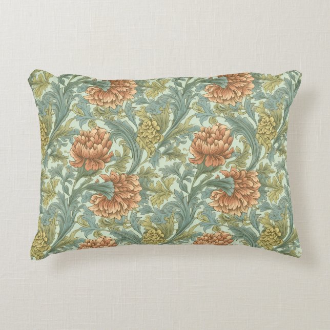 Almofada Decorativa Clássico floral artístico clássico de 1950 (Frente)