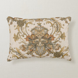 Almofada Decorativa Clássico, Ornamento Luxuoso, Bege Cinza Dourado