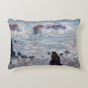 Almofada Decorativa Claude Monet - Tempestade ao largo da costa de Bel
