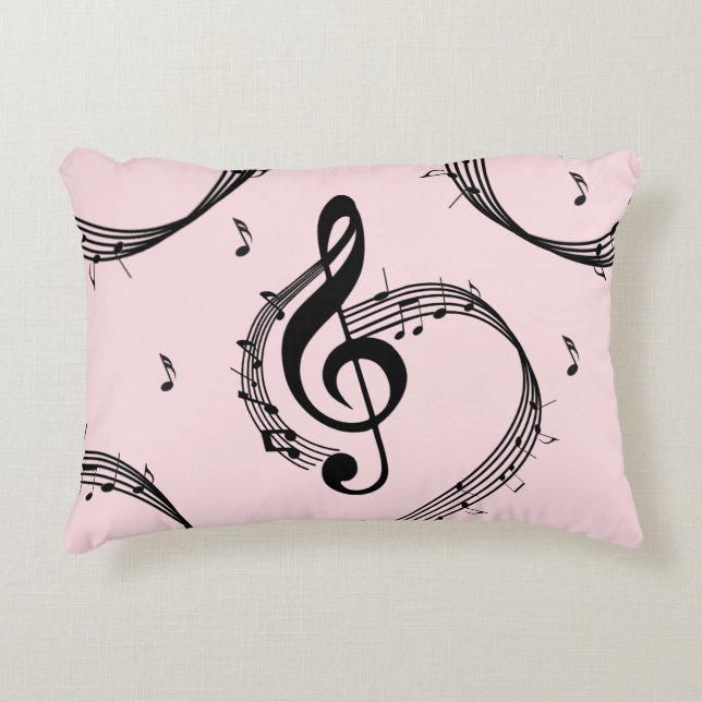 Almofada Decorativa Climactic G Clef Music Pink (Frente)