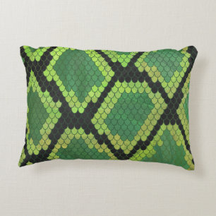 Almofada Decorativa Cobra preto e Impressão verde