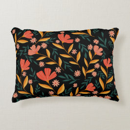 Almofada Decorativa Cobrir Travesseiro Preto Bloom Botânico