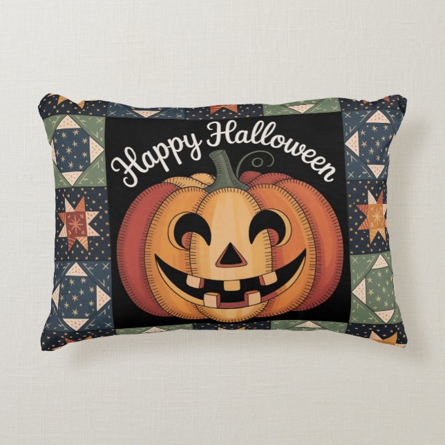 Almofada Decorativa Cobrir Whimsical Jack-O'-Lanterna (Frente)