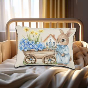 Almofada Decorativa Coelhinho Personalizado com Flores Azuis
