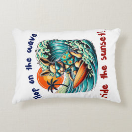 Almofada Decorativa Coelhinho surfando com óculos escuros sob ondas so