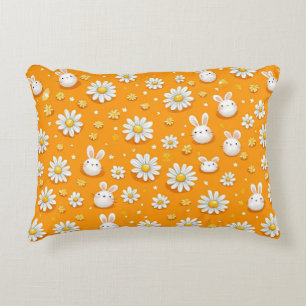 Almofada Decorativa Coelhinhos Alegres & Margaridas