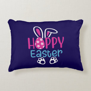 Almofada Decorativa Coelho Feliz de Páscoa Ovo Design Fofo de Primaver