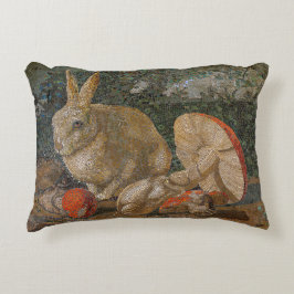Almofada Decorativa Coelho mosaico e vintagem natural em cogumelos