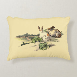 Almofada Decorativa Coelhos da Era Vitoriana Vintage