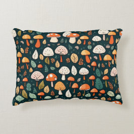 Almofada Decorativa Cogumelos brancos folhas design