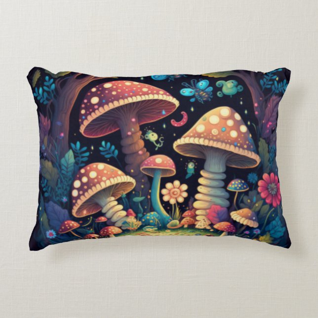 Almofada Decorativa Cogumelos mágicos lindos (Frente)