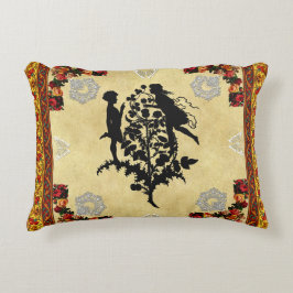 Almofada Decorativa Colagem da safra Retro com rendas e flores