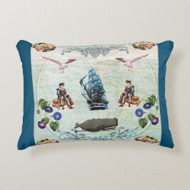 Almofada Decorativa Colagem da safra Retro com rendas e flores