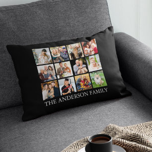 Almofada Decorativa Colagem de Fotos da Família - Escolha sua Cor