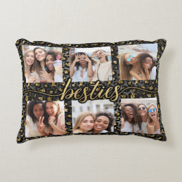 Almofada Decorativa Colagem de Fotos de Besties Chic BFF Melhores Amig