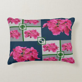 Almofada Decorativa Colagem de Fotos de Flor de Hortênsia Vibrante Min