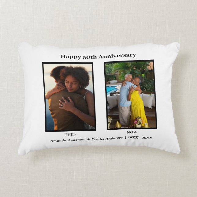 Almofada Decorativa Colagem de Fotos em Preto e Branco 2 Aniversário (Frente)