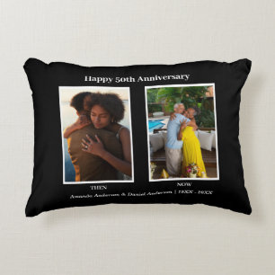 Almofada Decorativa Colagem de Fotos Preto e Branco 2 Aniversário