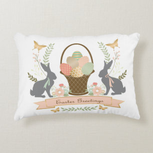 Almofada Decorativa Colagem de Páscoas Gráficas de Vintage Moderna