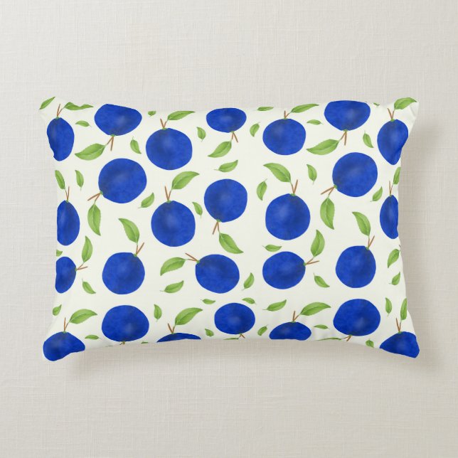 Almofada Decorativa Coleção de Ameixas Botânicas Marfim (Frente)