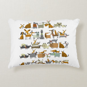 Almofada Decorativa Coleção de cães bonitos, esboço, ilustração 