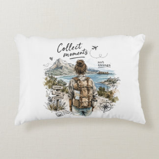 Almofada Decorativa Coletam-se Momentos Não Coisas Citação de Viagem