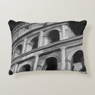Almofada Decorativa Coliseu romano com desenhos arquitetônicos